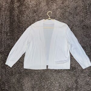 Classic White Open-Front Women's Sweater Cardigan